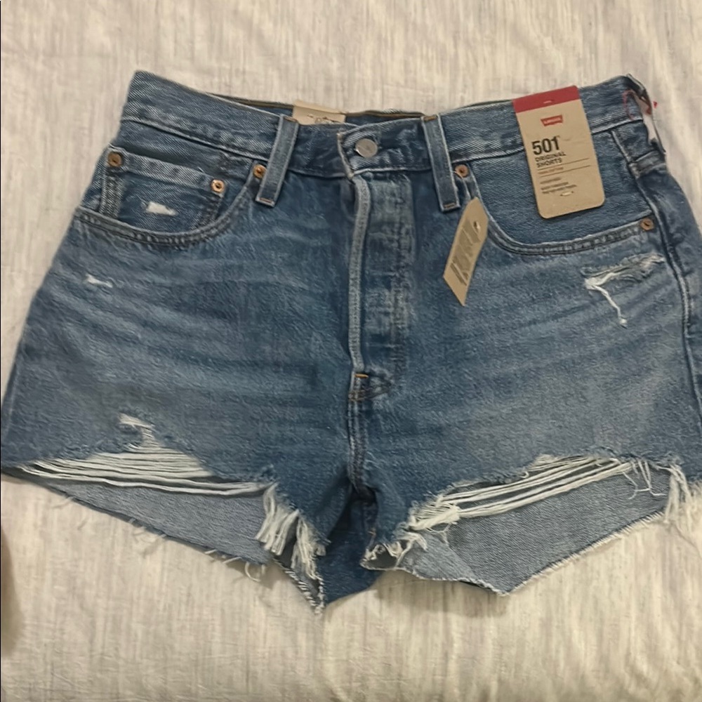Levi's 501 Shorts Distressed High-Waisted